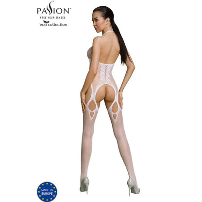 passion - collezione eco bodystocking eco bs013 bianco Passion Lingerie Harness Boutique