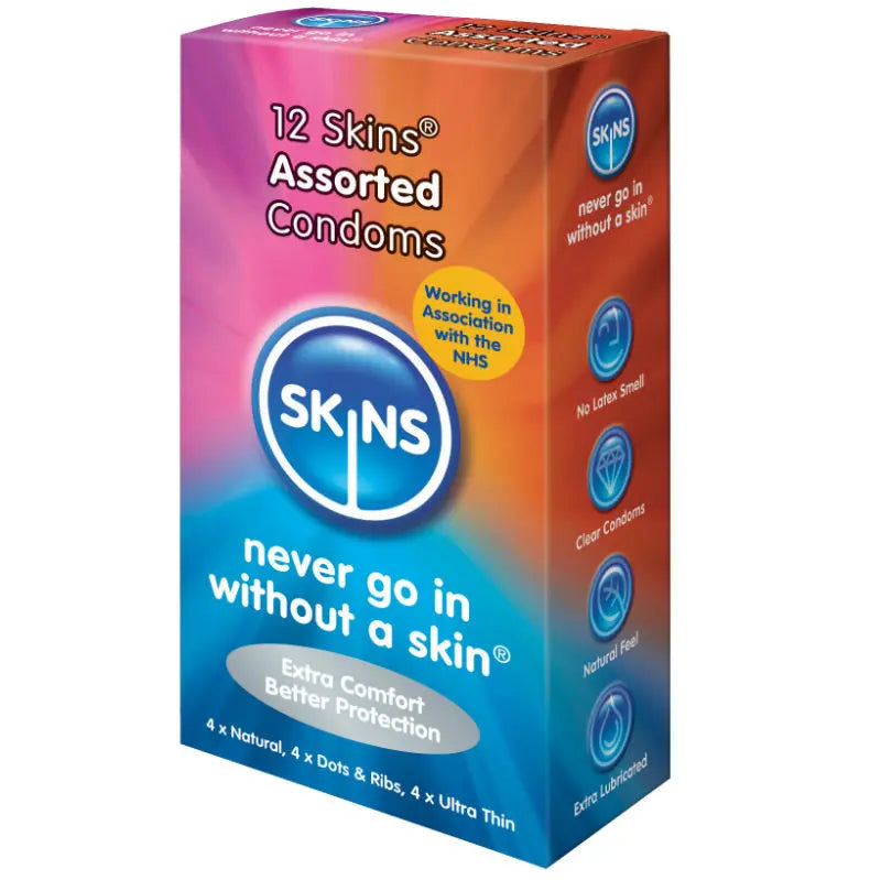 skins - skin preservativi assortiti 12 pack Skins Lingerie Harness Boutique