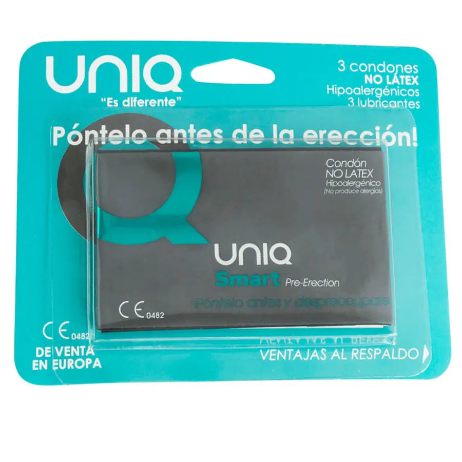 uniq - smart latex free preservativi pre-erection 3 unità Uniq Lingerie Harness Boutique